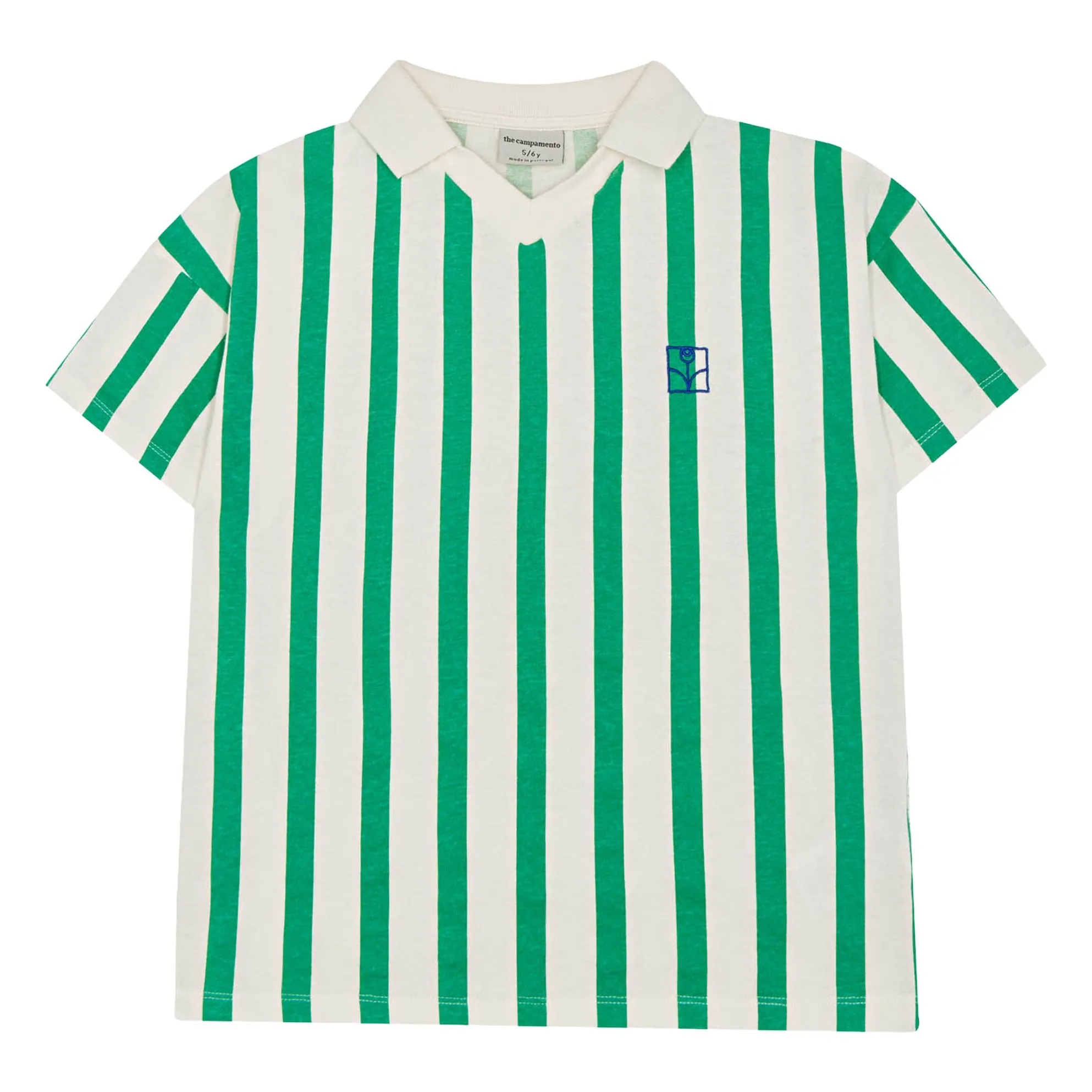 The Campamento Green Oversize Striped Polo Shirt