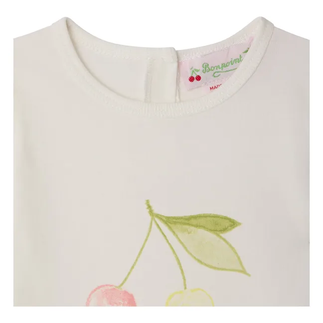 Camiseta de algodón orgánico Cira Cherry | Crema