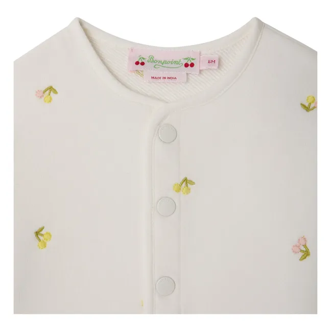 Gilets Eris Cerises Molleton Coton Bio | Ecru