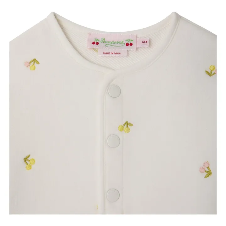 Gilets Eris Cerises Molleton Coton Bio | Ecru- Image produit n°1