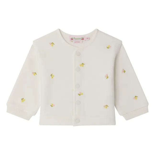 Gilets Eris Cerises Molleton Coton Bio | Ecru