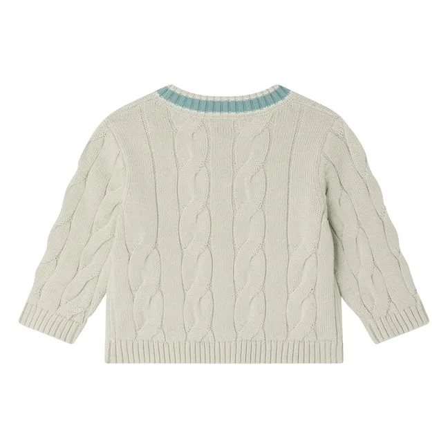 Giorginoli Organic Cotton Cardigan | Almond green