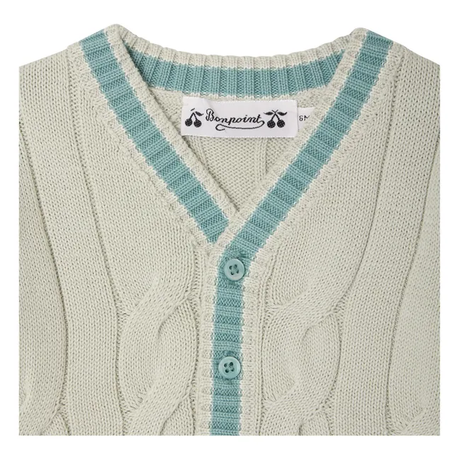 Giorginoli Organic Cotton Cardigan | Almond green