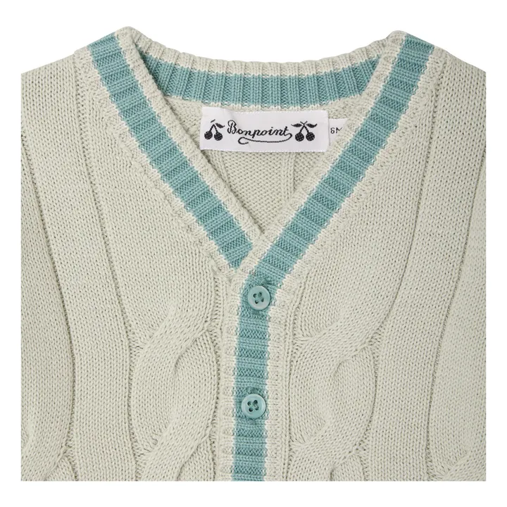 Cardigan Giorginoli Coton Bio | Vert amande- Image produit n°1