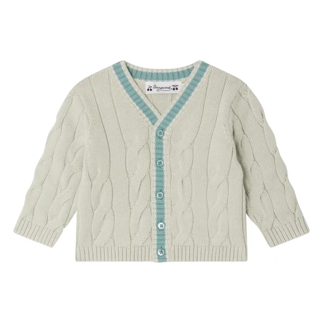 Giorginoli Organic Cotton Cardigan | Almond green