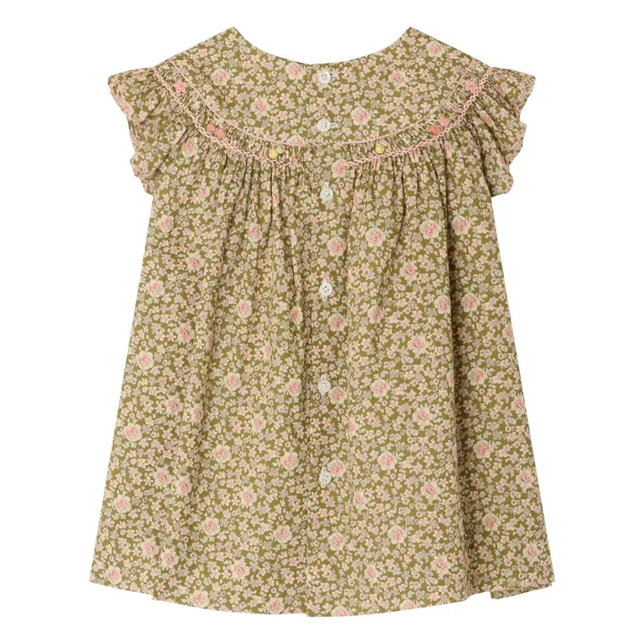 Robe Amantine Liberty Coton Bio | Vert- Image produit n°2