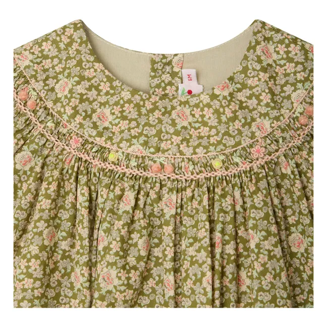 Robe Amantine Liberty Coton Bio | Vert