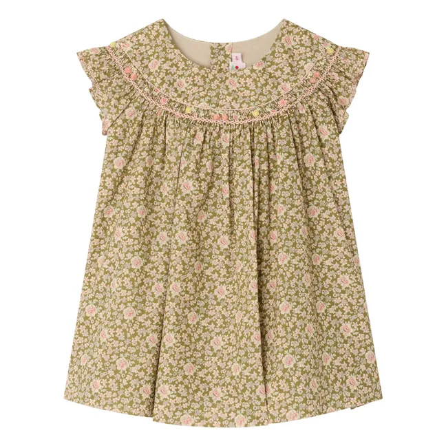 Robe Amantine Liberty Coton Bio | Vert