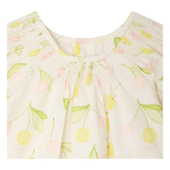 Luce Cerises organic cotton dress | Ecru