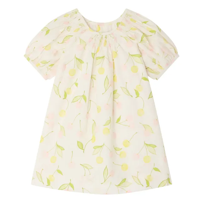Robe Luce Cerises Coton Bio | Ecru