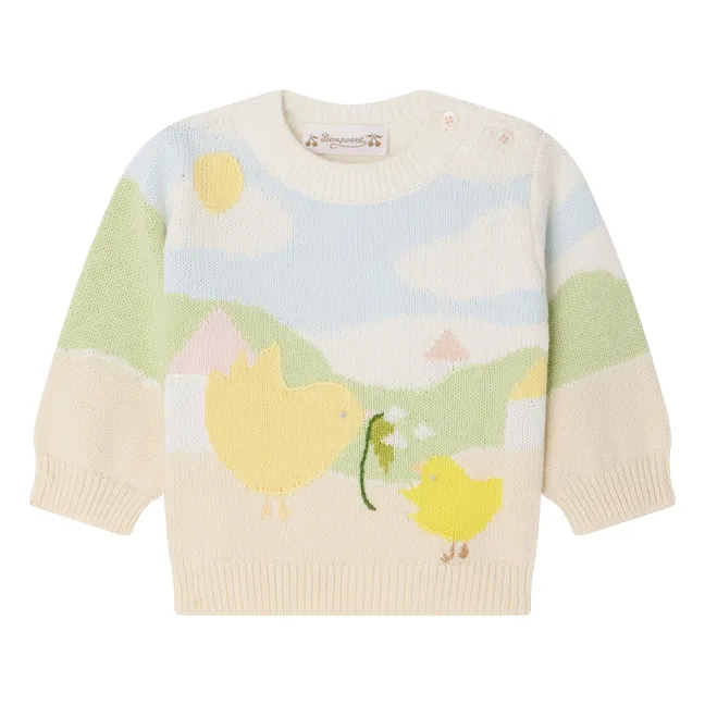 Pull Almire Poussins Coton Bio | Jaune