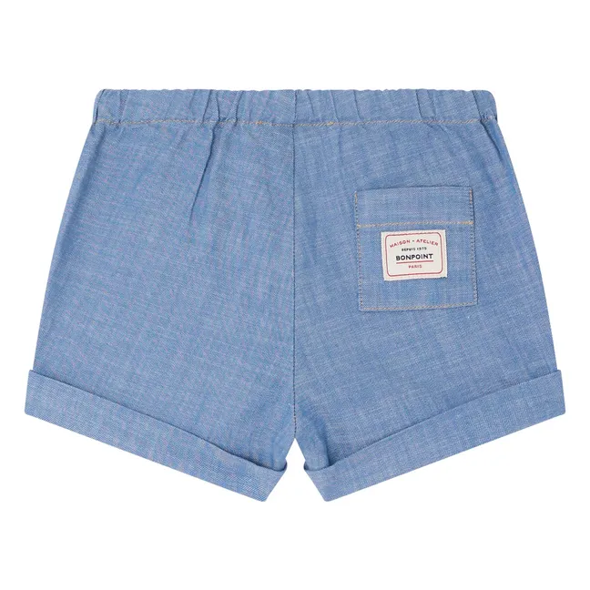 Short Ecady Chambray Coton Bio | Bleu