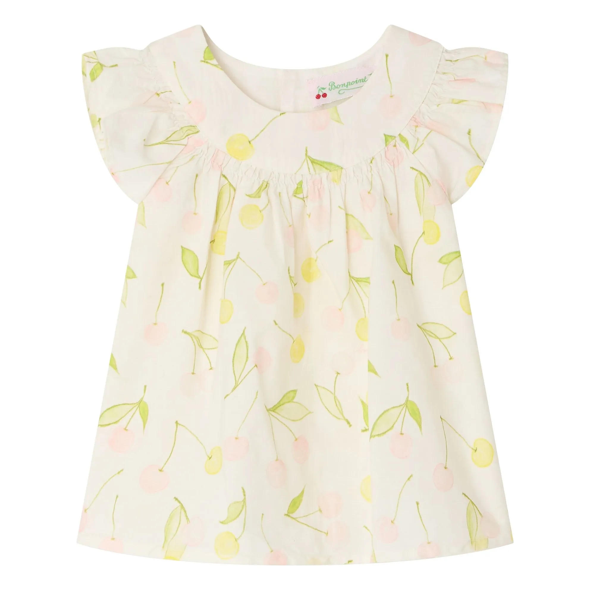 Bonpoint Ecru Blouse Lala Popeline Coton Bio