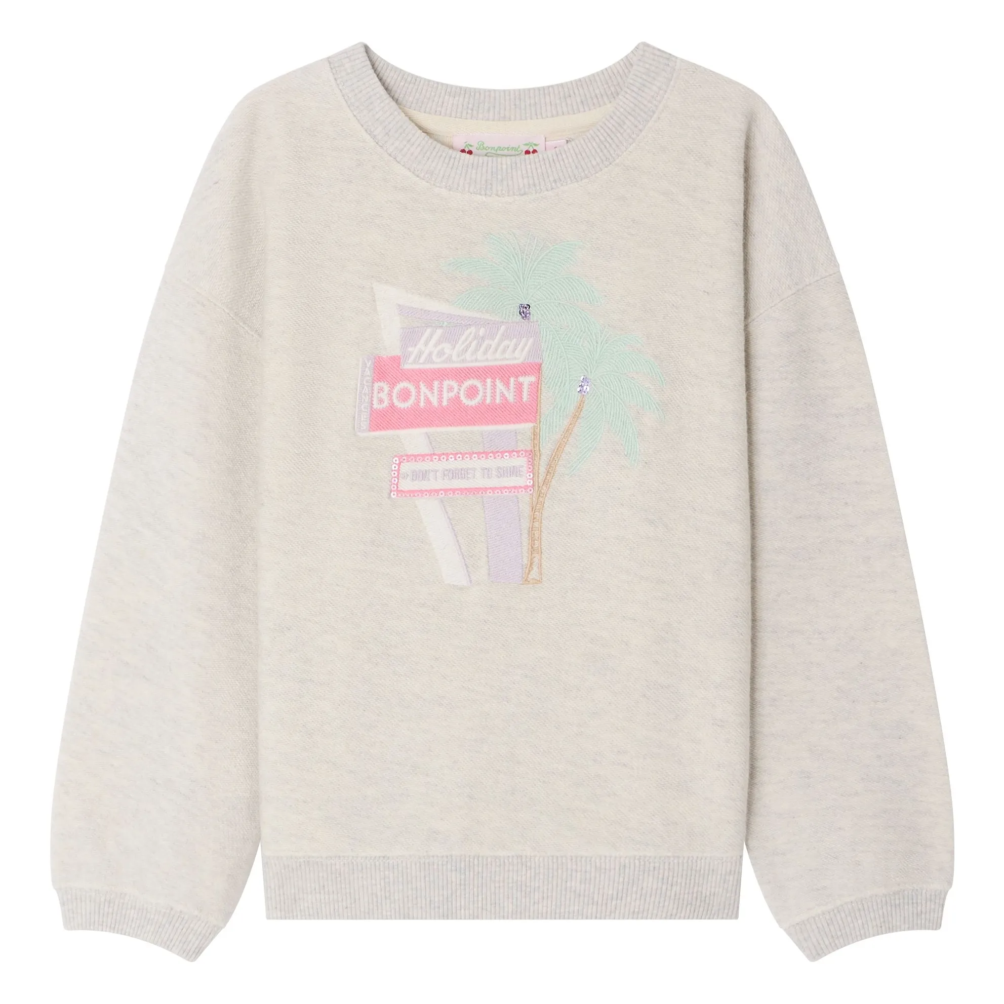 Bonpoint Girls Heather Grey Tayla Organic Cotton Sweatshirt