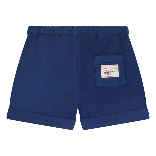 Pantalones cortos Ecady de popelina de algodón ecológico | Azul Marino