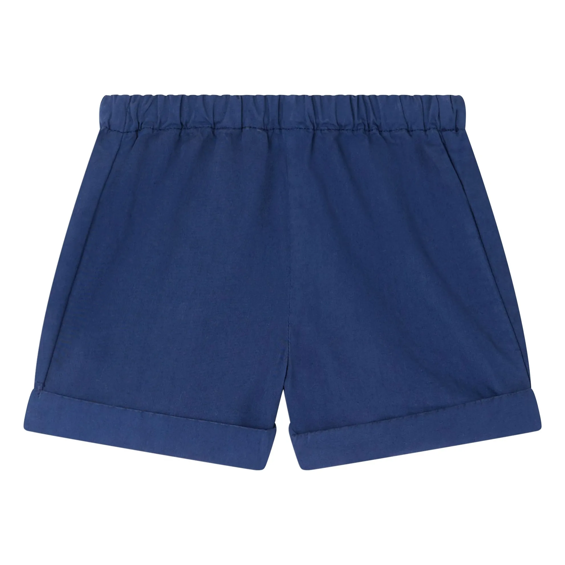 Bonpoint Navy Blue Ecady Popeline Organic Cotton Shorts