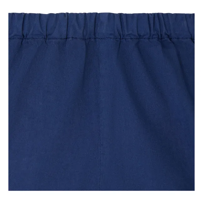 Pantalones cortos Ecady de popelina de algodón ecológico | Azul Marino