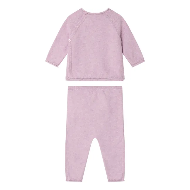 Ensemble T-shirt et Legging Loana Maille Coton Bio | Lilas