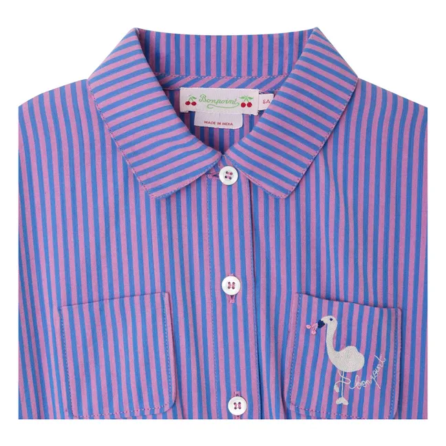 Gisèle Striped Organic Cotton Dress | Mauve