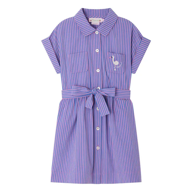 Gisèle Striped Organic Cotton Dress | Mauve