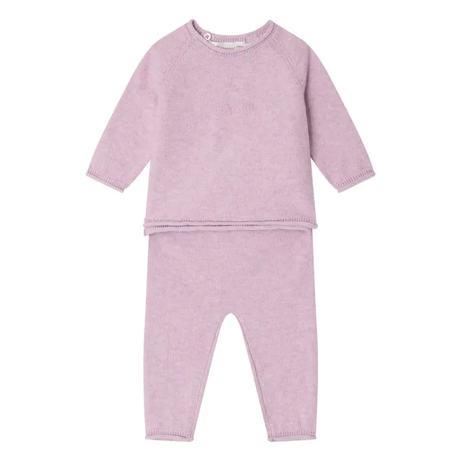 Ensemble T-shirt et Legging Loana Maille Coton Bio | Lilas