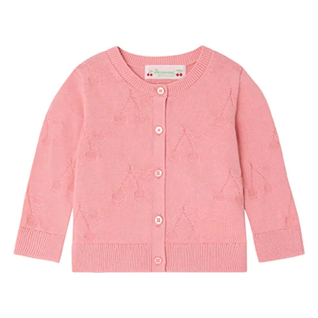 Cardigan Teyana Cerises Coton Bio | Rose