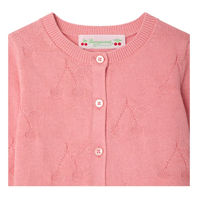 Cardigan Teyana Cerises Coton Bio | Rose