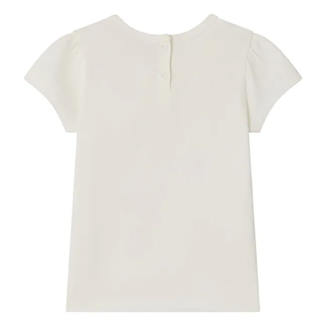 Camiseta de algodón orgánico Cira Cherry | Crema