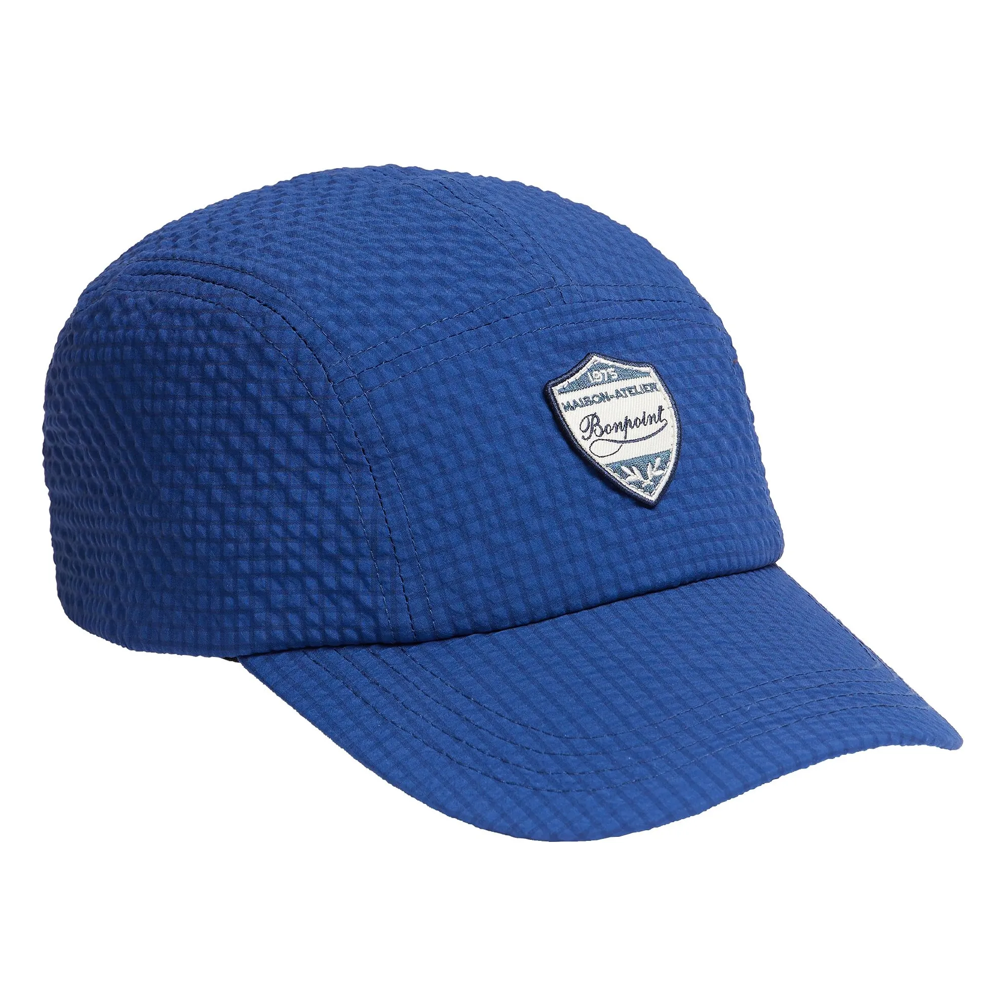 Bonpoint Boys Indigo Blue Erle Cap Square Seersucker Recycled Fibers