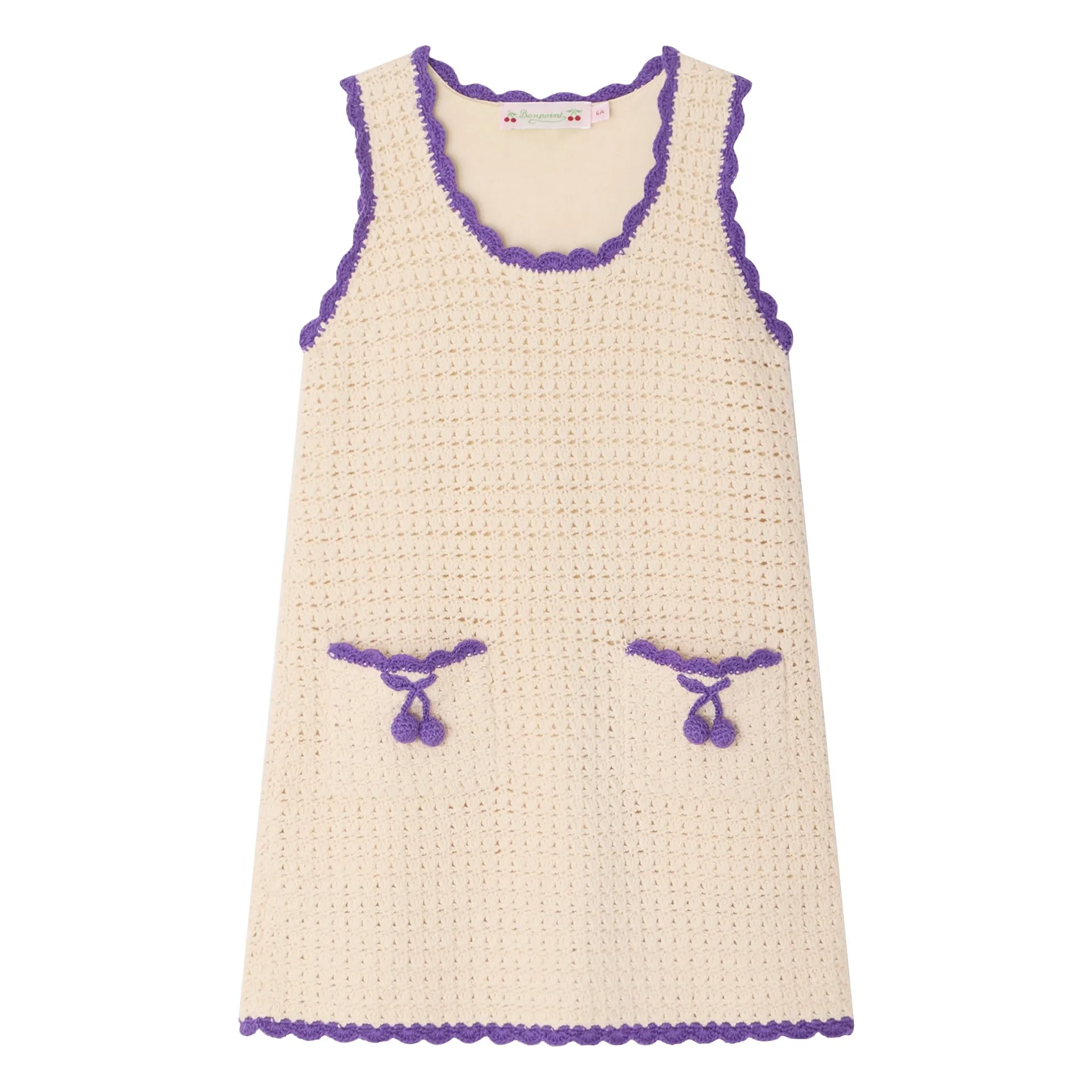 Bonpoint Girls Ecru Lali Maille Dress