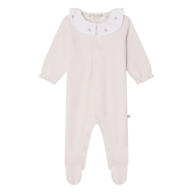 Pyjama Lintina Pointelle Coton Bio | Rose pâle