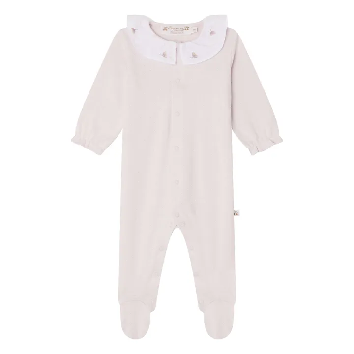 Pyjama Lintina Pointelle Coton Bio | Rose pâle- Image produit n°0
