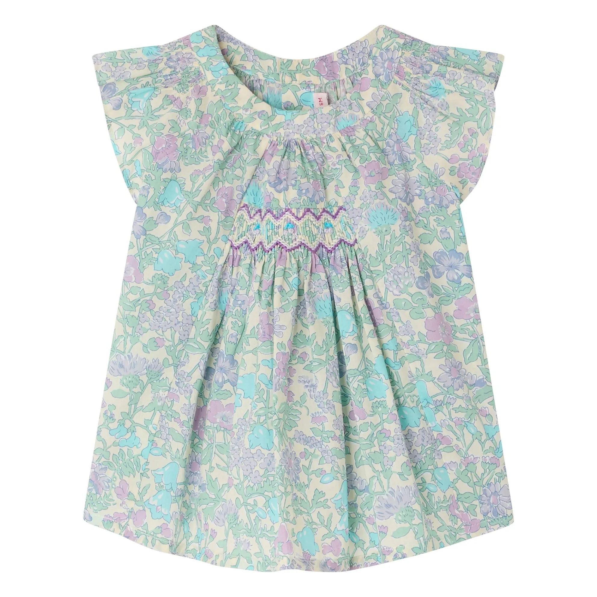 Bonpoint Green Water Blouse Laurie Liberty Coton Bio