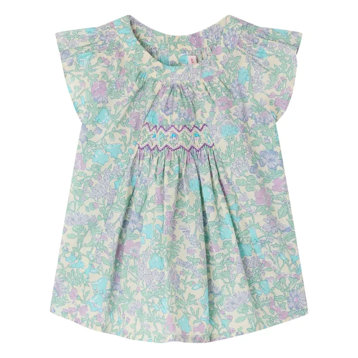 Blouse Laurie Liberty Coton Bio | Vert d'eau- Image produit n°0