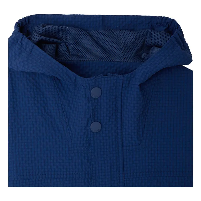 Lenny Carreaux Giacca con cappuccio in seersucker Fibre riciclate | Blu  indaco