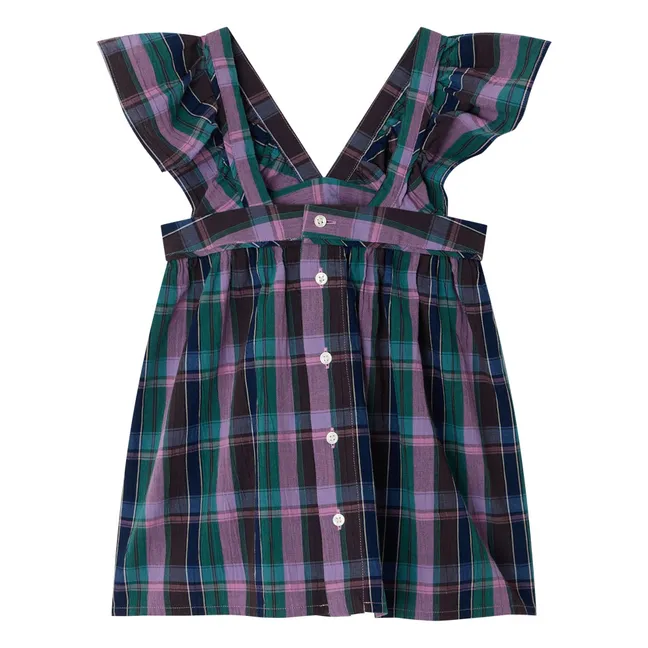 Blusa a cuadros de algodón ecológico Elea | Violeta