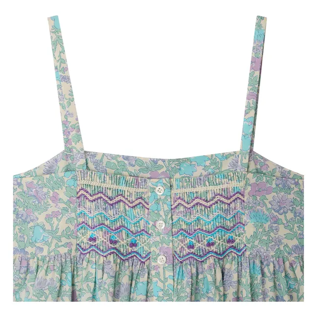 Vestido Liberty Passion de algodón orgánico | Verde agua