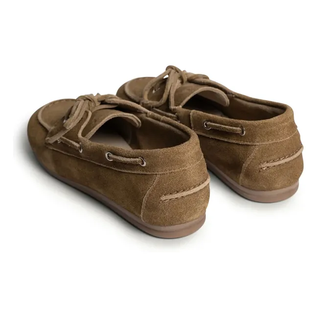 Chaussures Bateau Suède et Fourrure | Tan