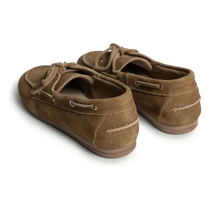 Chaussures Bateau Suède et Fourrure | Tan- Image produit n°2