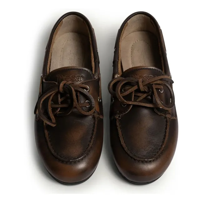 Chaussures Bateau Cuir | Café