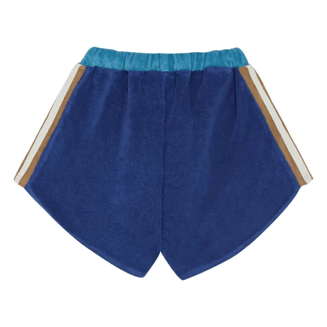 Shorts Retro Kontrastreifen Frottee | Navy