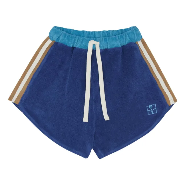 Shorts Retro Kontrastreifen Frottee | Navy