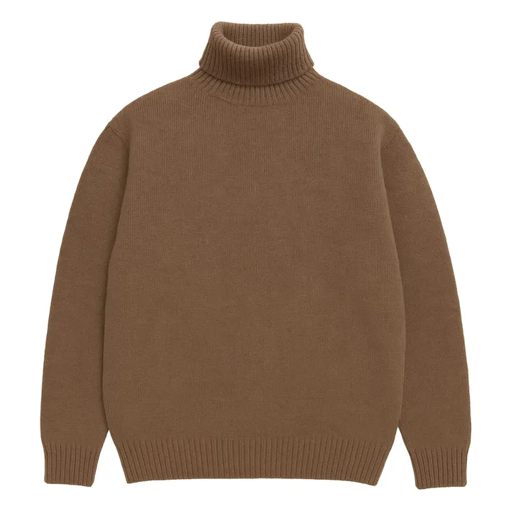 Pull Col Roulé Seamless Laine | Marron- Image produit n°0