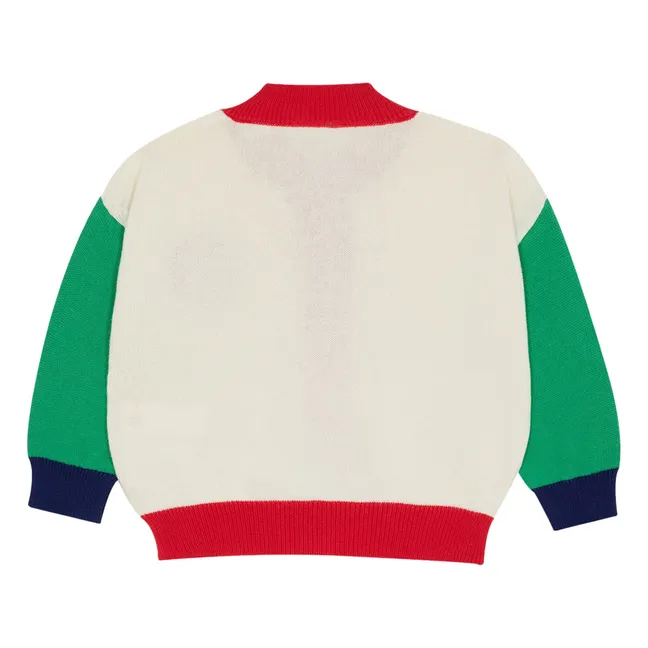 Chaqueta de algodón orgánico Color Block Lion | Crudo