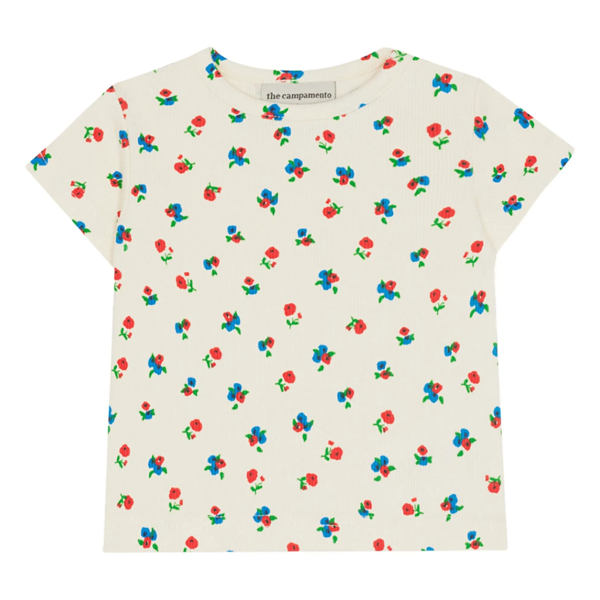 The Campamento Ecru Floral Ribbed T-Shirt