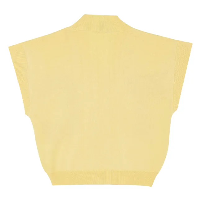 Chaqueta sin mangas de algodón ecológico | Amarillo palo