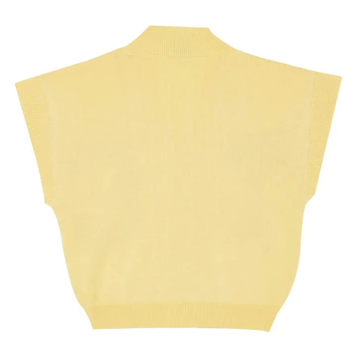 Chaqueta sin mangas de algodón ecológico | Amarillo palo- Imagen del producto n°3