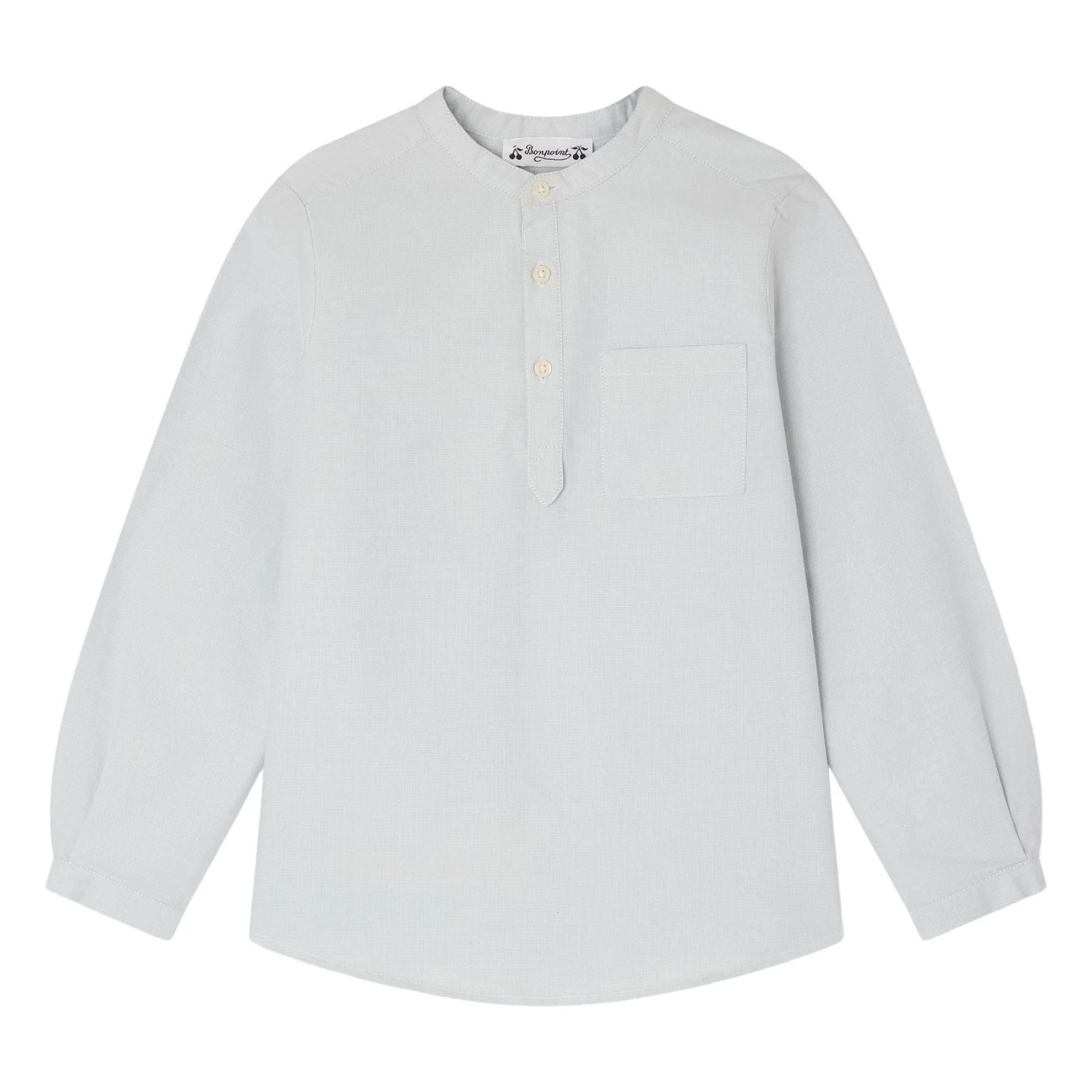 Bonpoint Boys Grey Blue Kurta Claude Organic Cotton Woven