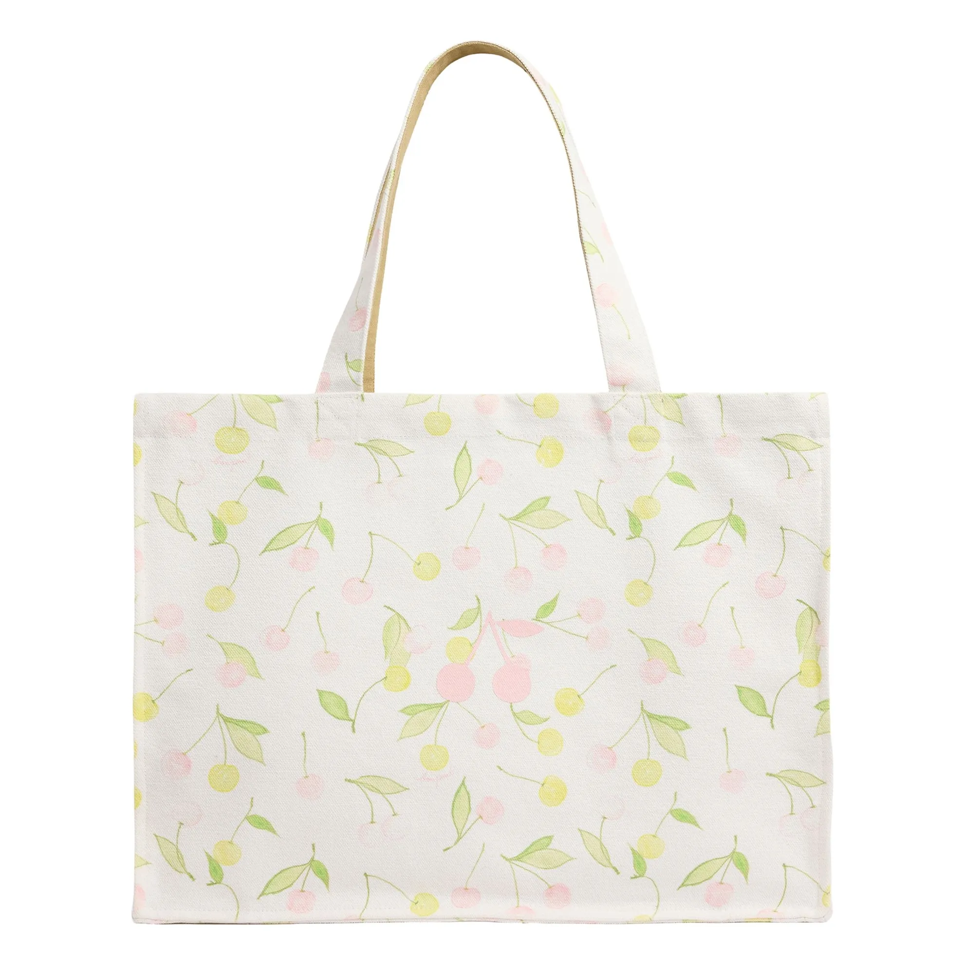 Bonpoint Girls Ecru Tote Bag Emiko Cherry