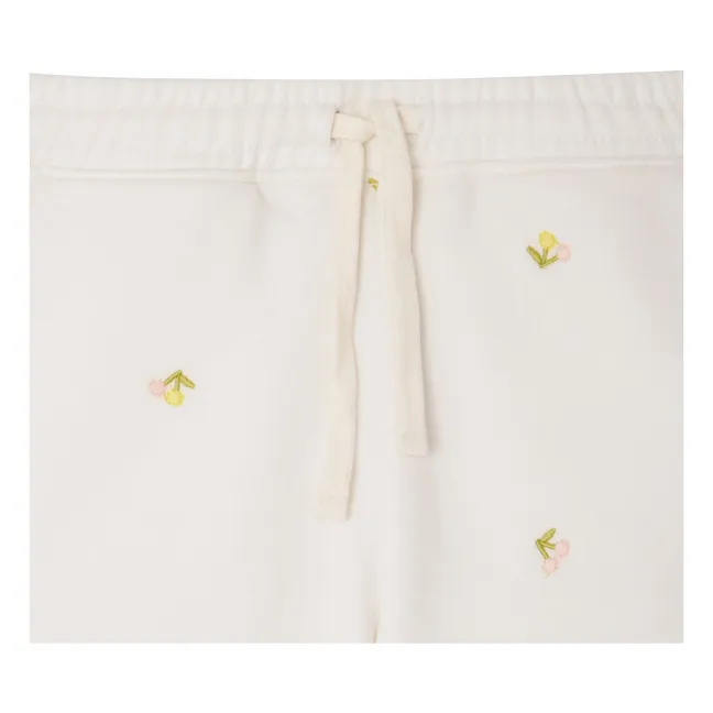 Pantalones cortos Molton de algodón ecológico Caroline Cerises | Crudo